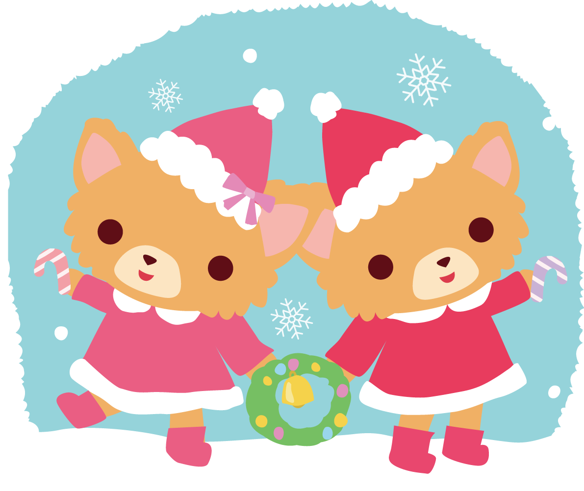 パピヨン(犬)サンタクロースのクリスマスかわいい動物無料イラスト81167に写真・文字を入れる