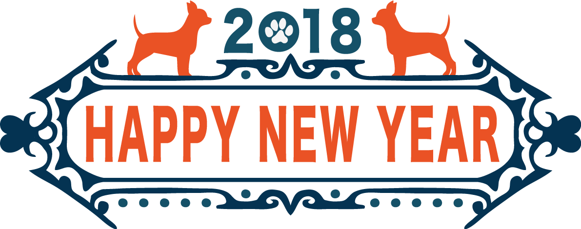 向かい合う犬の飾り枠 おしゃれかわいい2018戌年文字いり無料イラスト81217に写真・文字を入れる