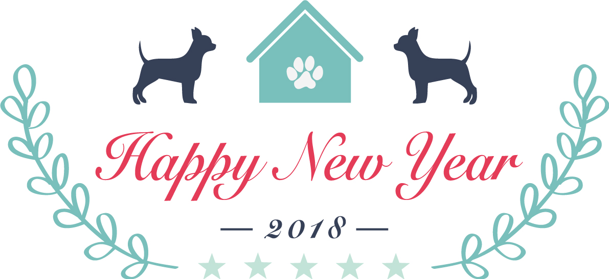 北欧風の犬シルエット飾り枠 おしゃれかわいい2018戌年文字いり無料イラスト81226に写真・文字を入れる
