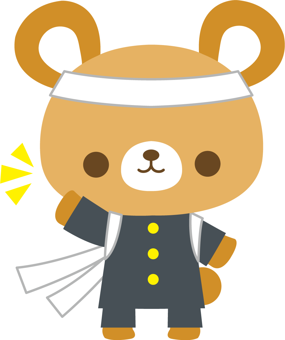 クマの体育祭(白組応援団)動物無料イラスト81231に写真・文字を入れる
