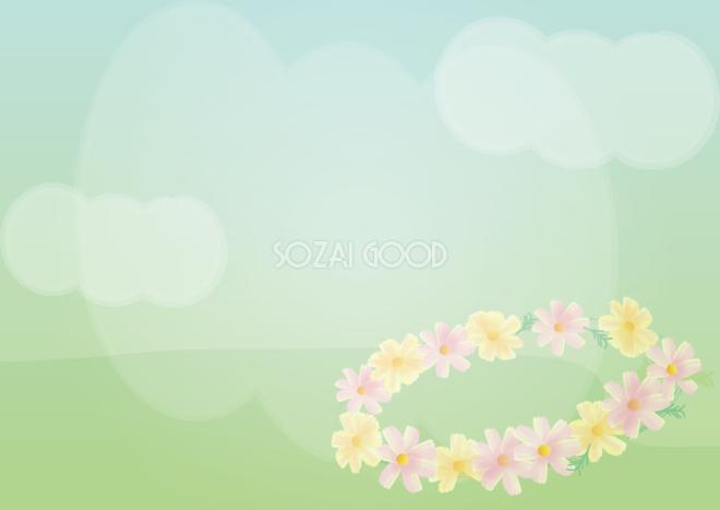 コスモス 秋桜 おしゃれ花冠 花の背景無料イラスト 素材good