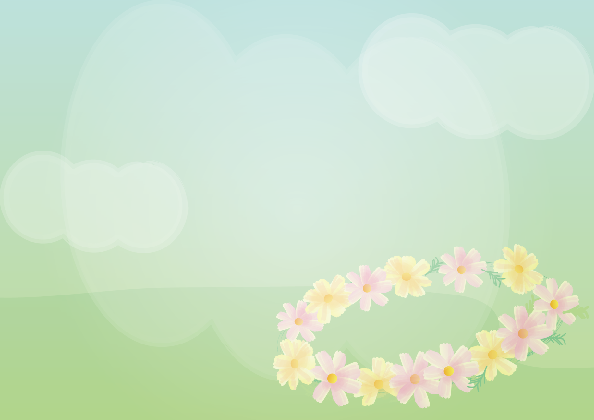 コスモス(秋桜)おしゃれ花冠 花の背景無料イラスト81287に写真・文字を入れる