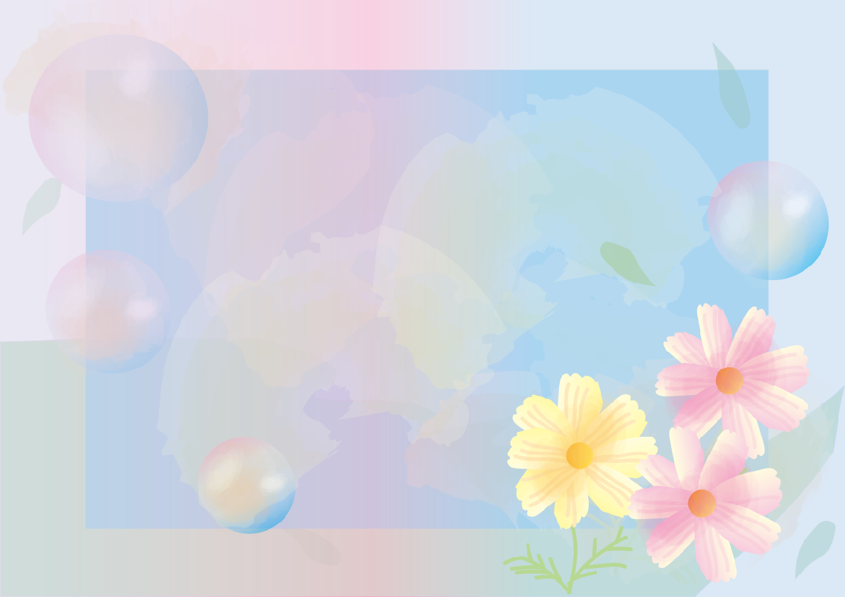 コスモス(秋桜)花のフレーム枠 背景の無料イラスト81289に写真・文字を入れる