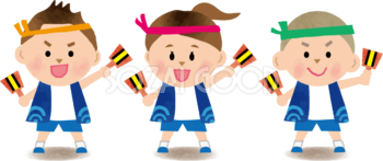 ソーラン節を踊る子供たち 運動会無料イラスト 素材good