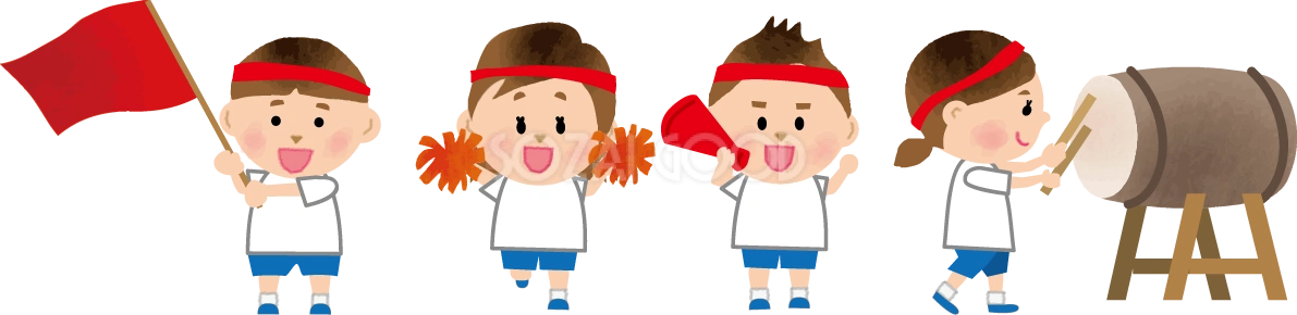 応援団 子供の運動会無料イラスト81361