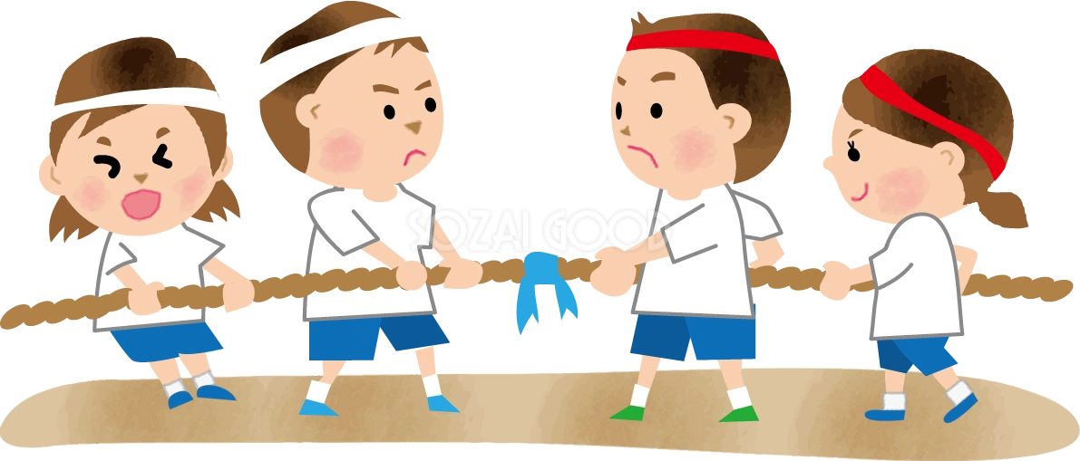 綱引き 子供の運動会無料イラスト81375