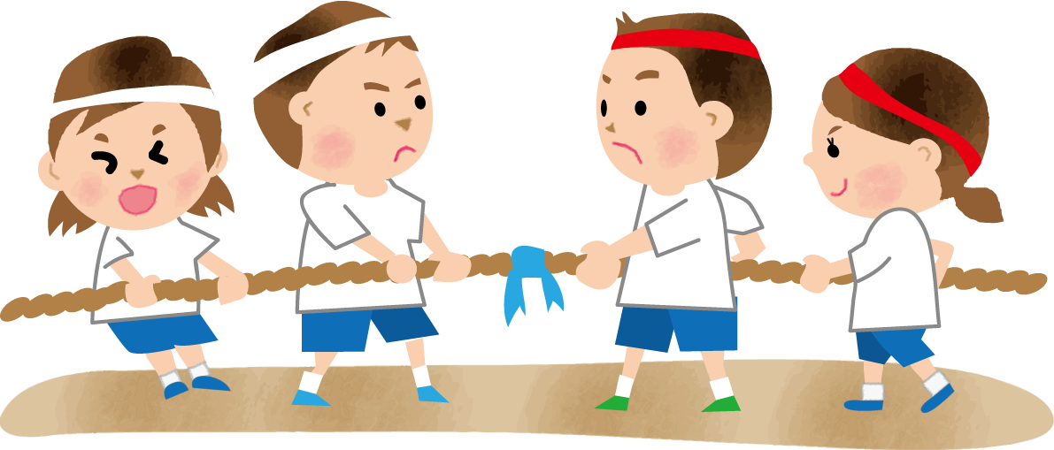 綱引き 子供の運動会無料イラスト81375に写真・文字を入れる