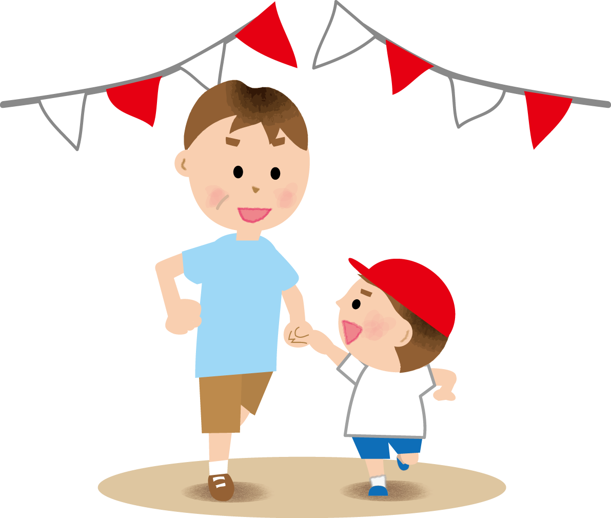 親子 子供の運動会無料イラスト81383に写真・文字を入れる