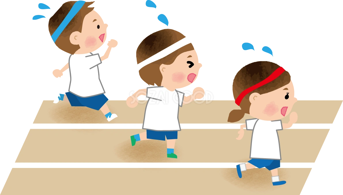 徒競走 子供の運動会無料イラスト81394