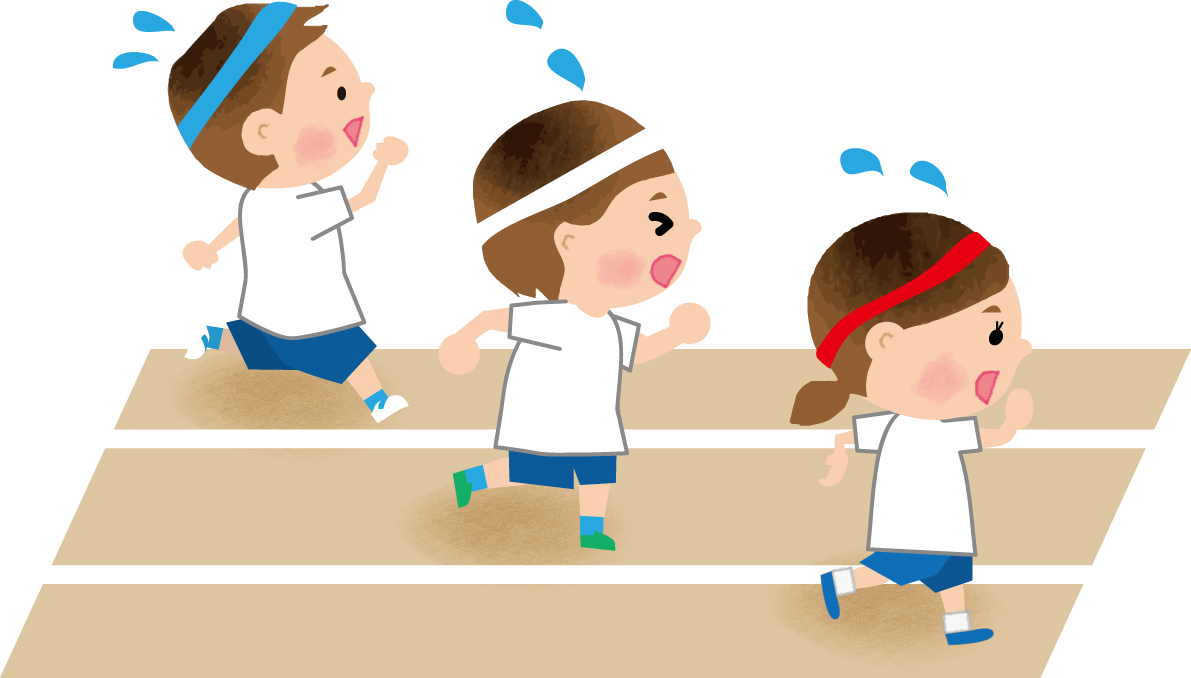 徒競走 子供の運動会無料イラスト81394に写真・文字を入れる