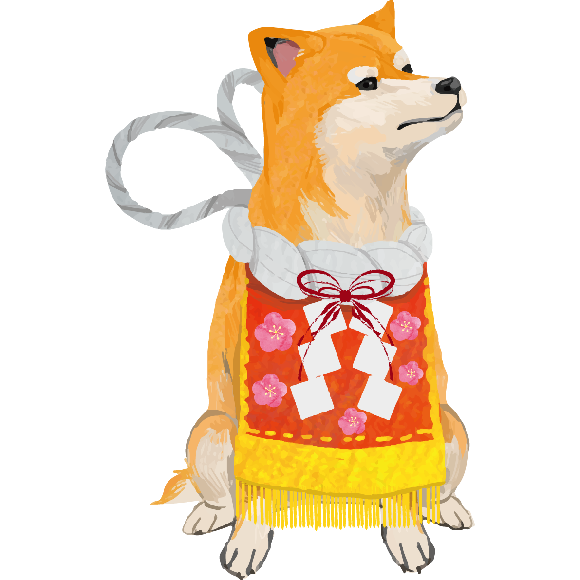 (柴犬化粧回し)戌年2018干支無料イラスト81427に写真・文字を入れる