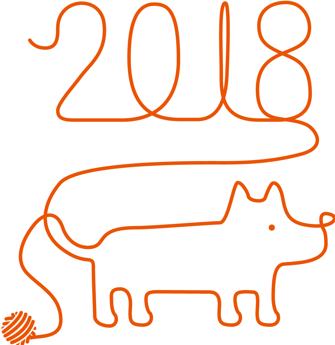 毛糸でできた2018の下に犬おしゃれ2018戌年無料イラスト81479に写真・文字を入れる
