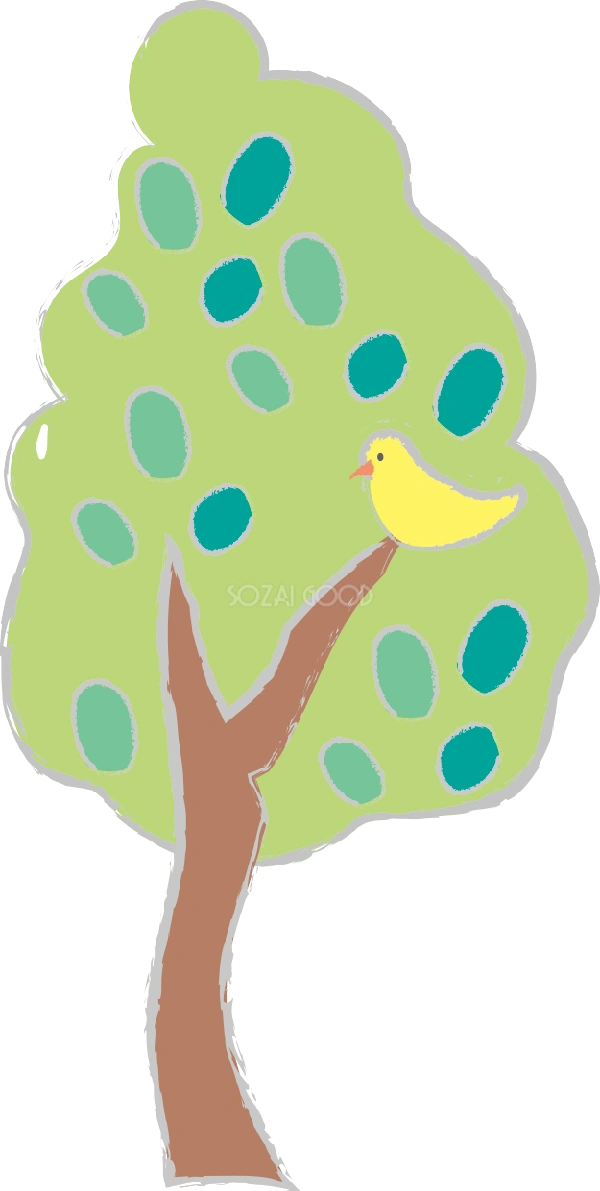 手書き風のうねうねの木の無料イラスト81520