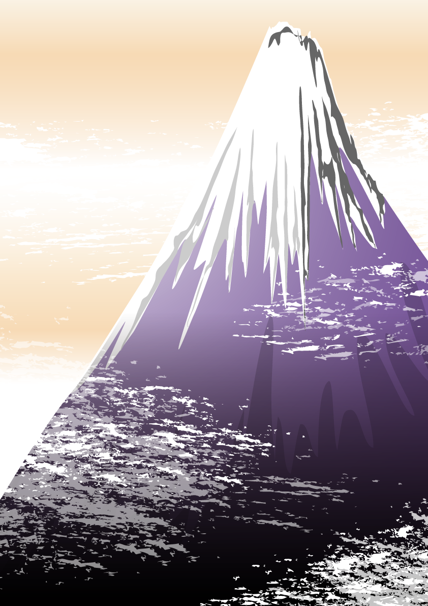 かっこいい富士山(紫富士)背景(縦)無料イラスト81583に写真・文字を入れる
