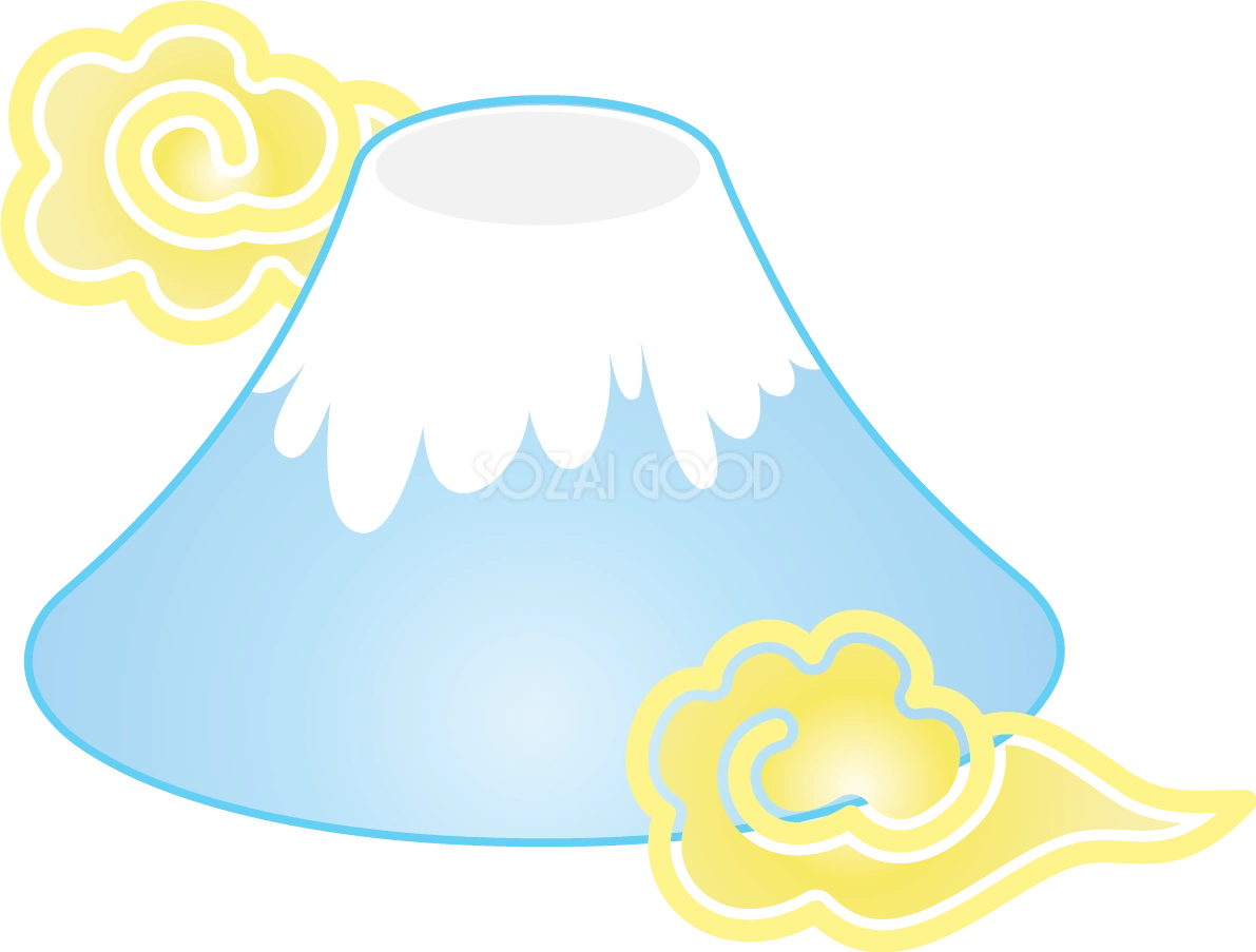 かわいい富士山(見下ろす)背景無料イラスト81593