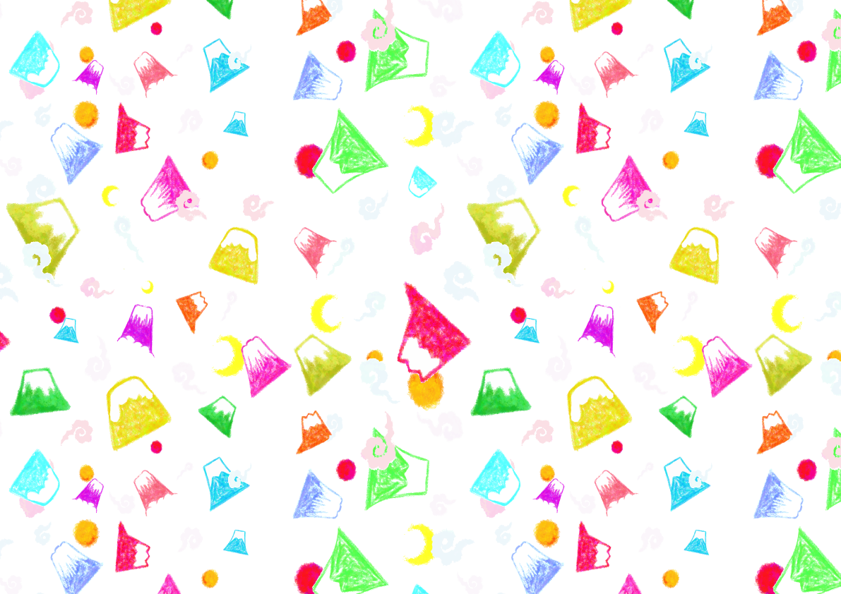 かわいい富士山の柄模様 背景無料イラスト81600に写真・文字を入れる
