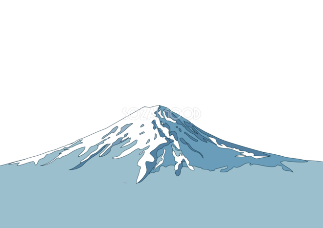 無料イラスト画像 綺麗な富士山 イラスト リアル