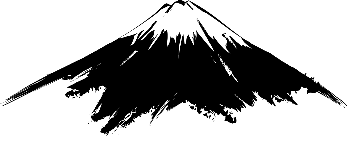 白黒 富士山(劇画調)背景無料イラスト81614に写真・文字を入れる