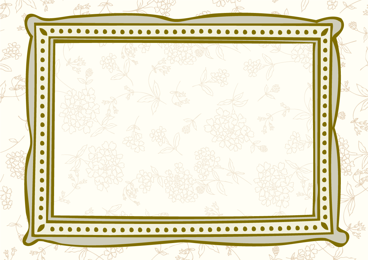 手書き枠フラワー柄-フレンチおしゃれ無料フレーム枠イラスト81658に写真・文字を入れる