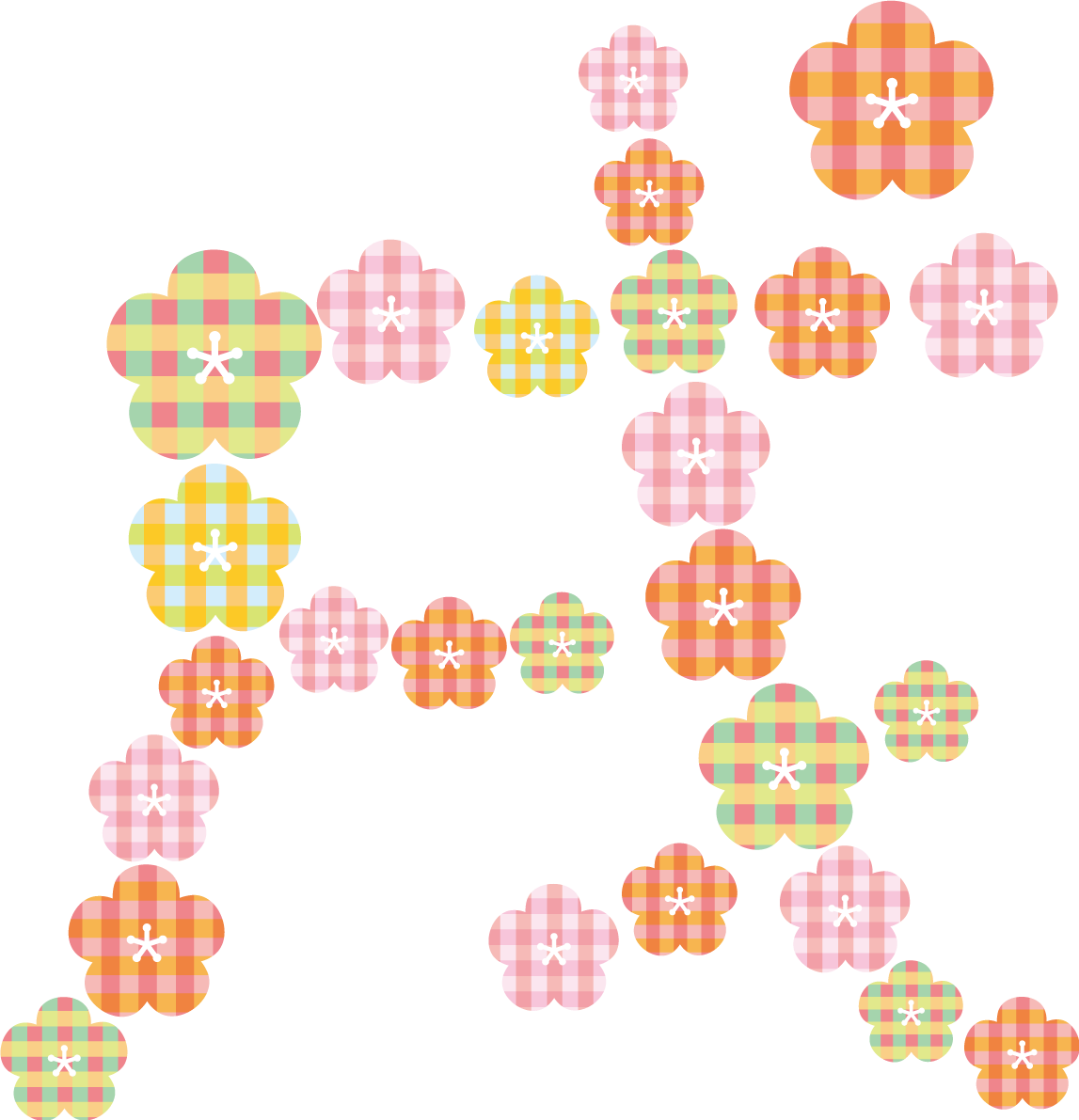 梅の花でできた戌 かわいい2018戌年無料イラスト81698に写真・文字を入れる