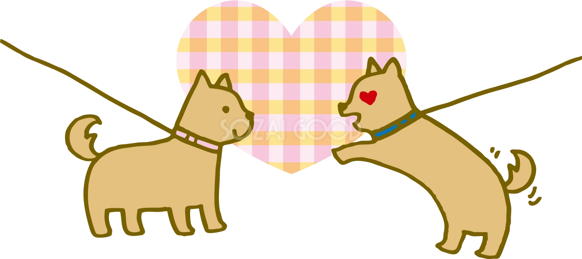 一目惚れ犬の目がハート かわいい無料イラスト81747