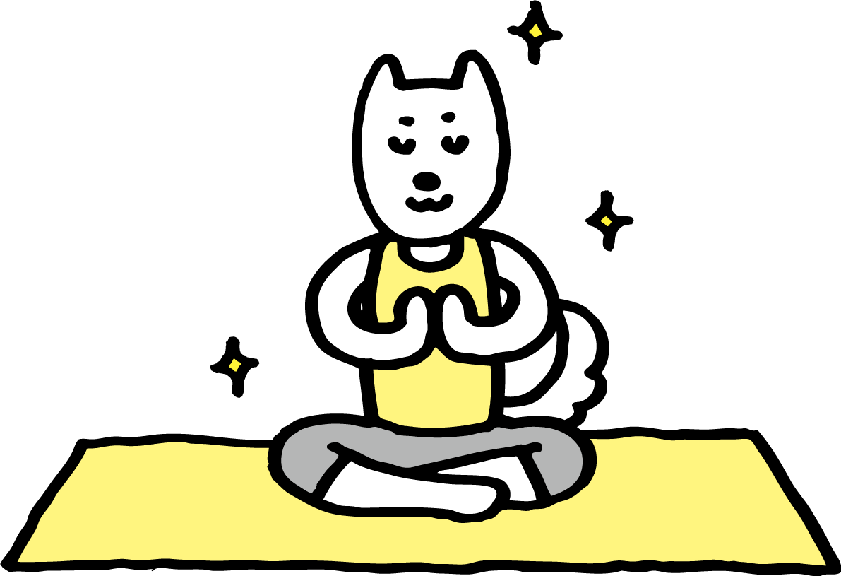 犬がヨガするかわいい無料イラスト81757に写真・文字を入れる