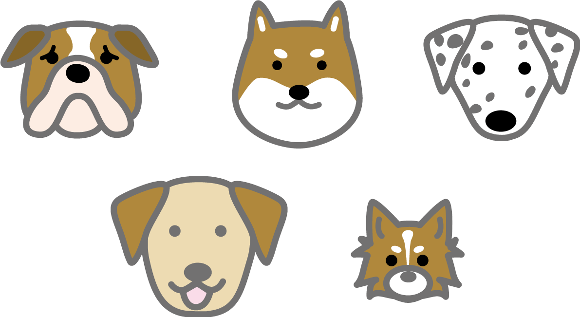 犬の犬種セット かわいい無料イラスト81771に写真・文字を入れる