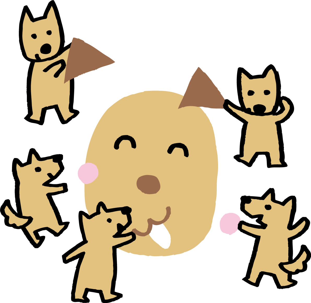 犬の福笑い かわいい無料イラスト81775に写真・文字を入れる