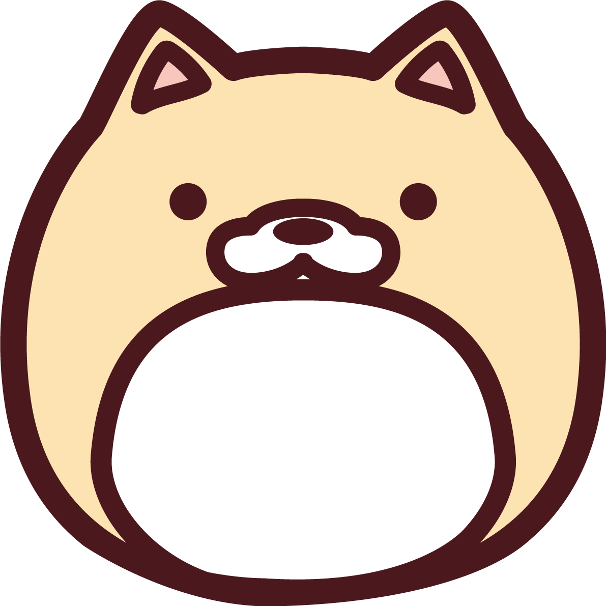 柴犬の顔型抜き かわいい無料イラスト81784に写真・文字を入れる