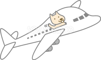 飛行機に乗った犬 かわいい無料イラスト 素材good