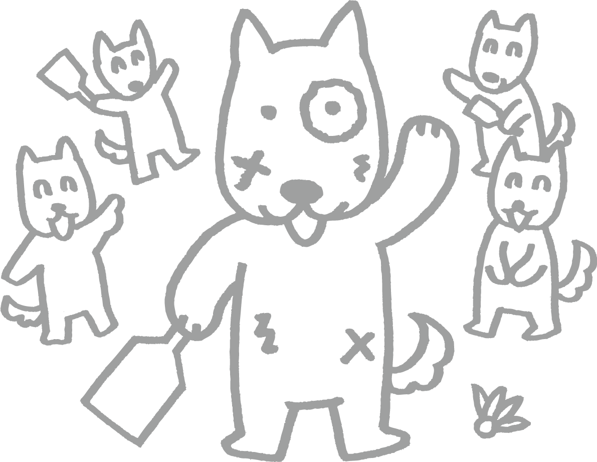羽根つきで負けて落書きだらけの犬 戌年2018かわいい無料イラスト81838に写真・文字を入れる