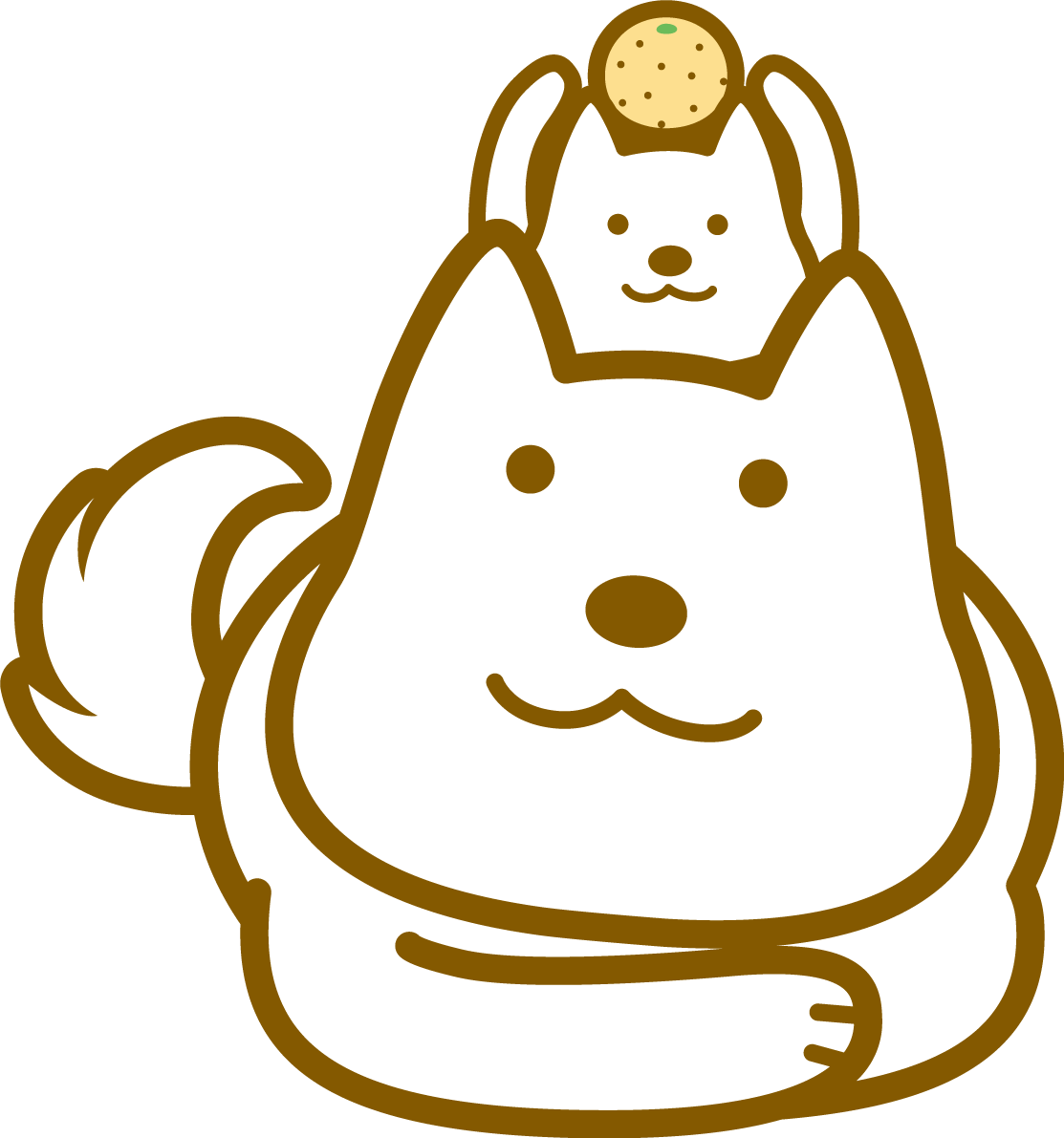 鏡餅みたいな親子犬 戌年2018かわいい無料イラスト81844に写真・文字を入れる