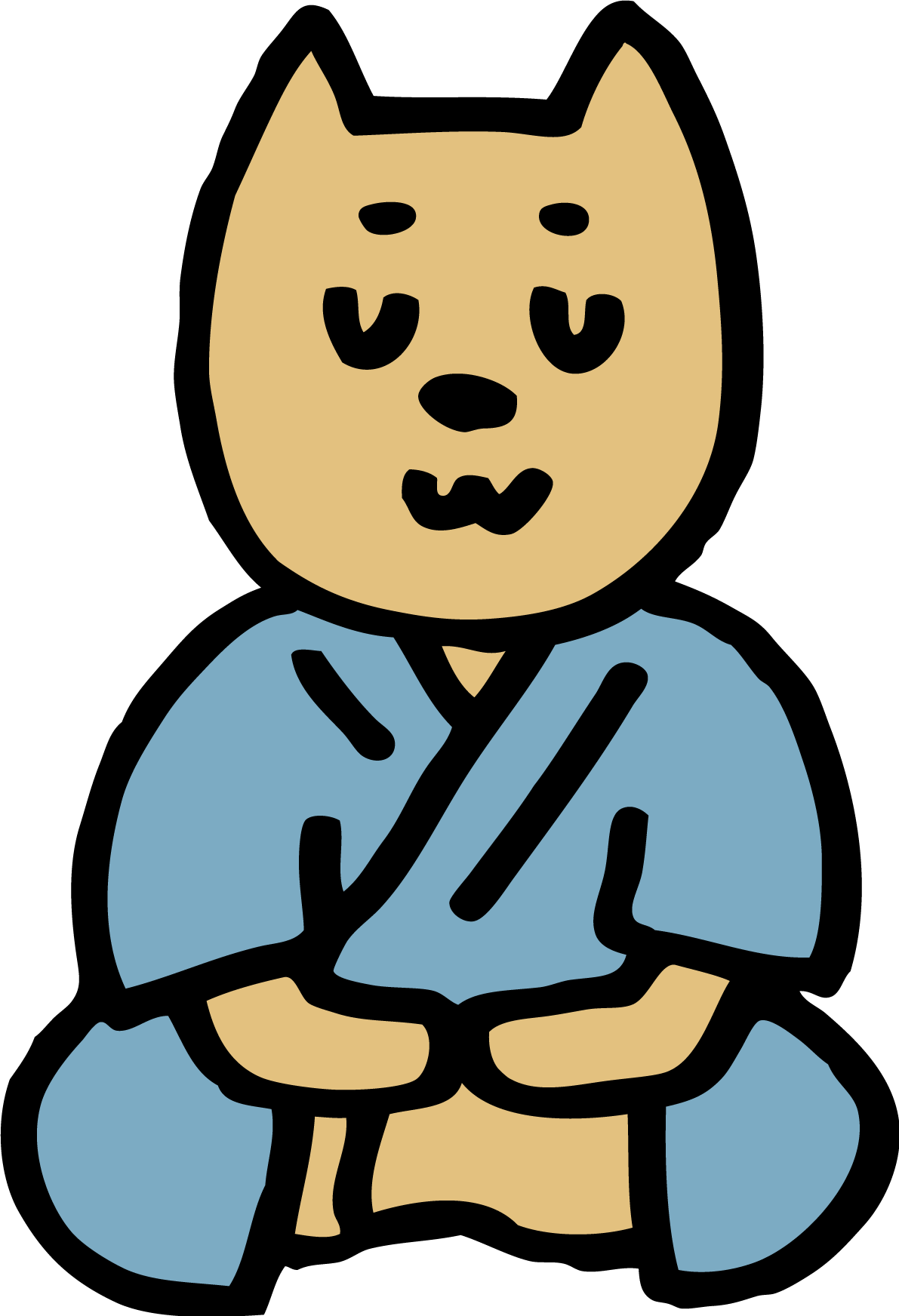 座禅を組むかわいい犬 無料イラスト81980に写真・文字を入れる