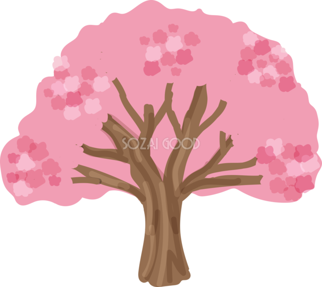 美しい花の画像 桃の木 イラスト