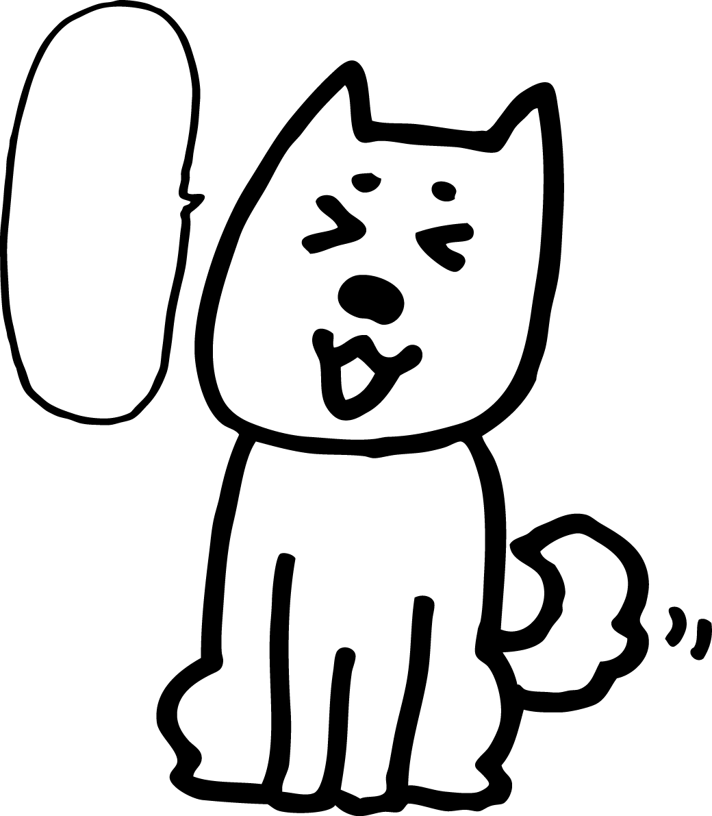 お座り吹き出し白い犬 かわいい(戌年)2018無料イラスト82145に写真・文字を入れる