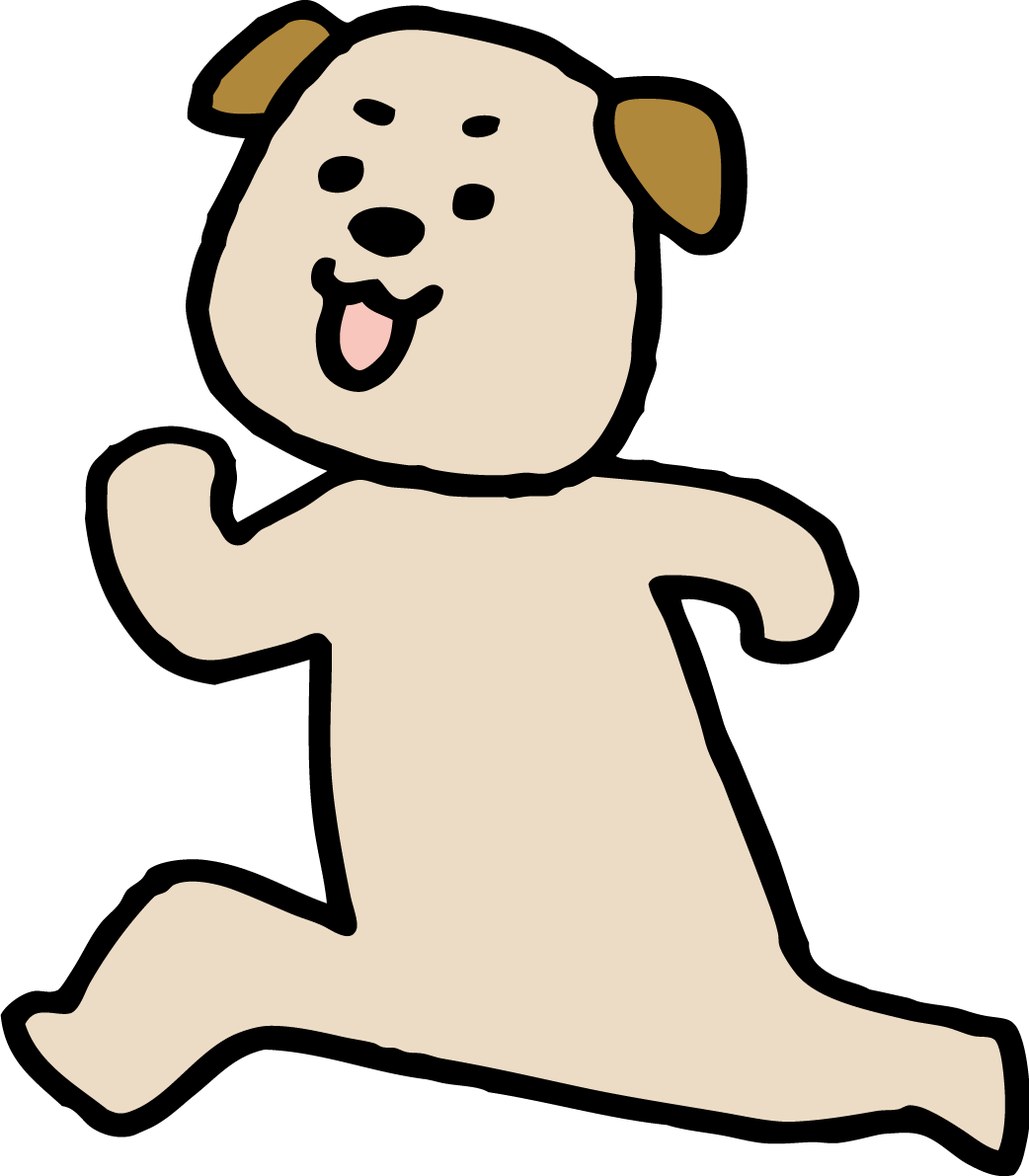 ダッシュ(走る)犬 かわいい(戌年)2018無料イラスト82147に写真・文字を入れる