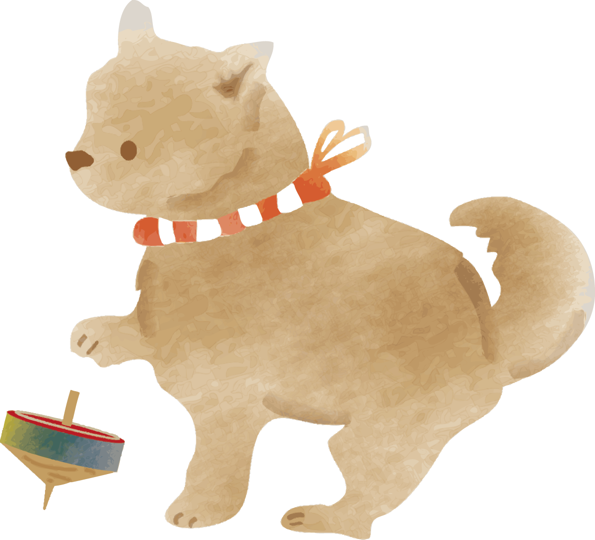 コマと犬 おしゃれかわいい2018戌年無料イラスト82219に写真・文字を入れる
