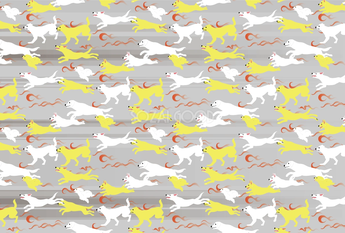 かっこいい犬(走る柄)背景無料イラスト82255