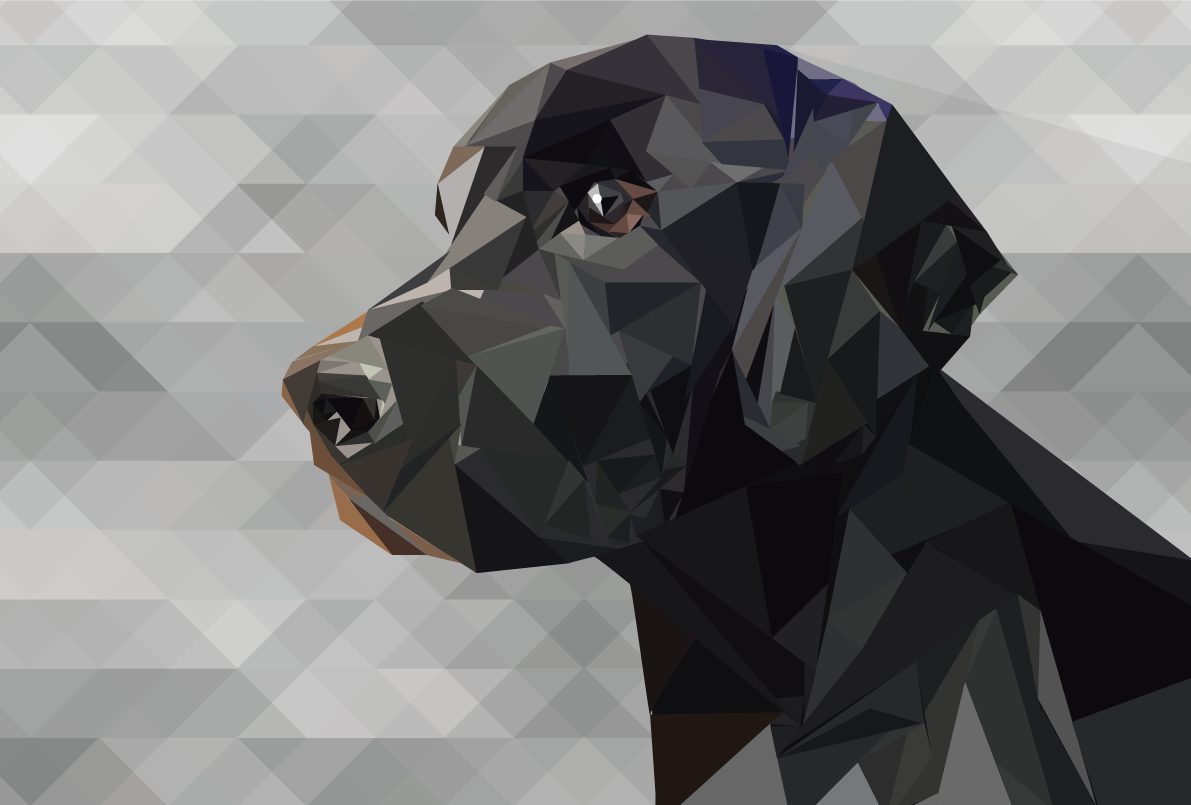 かっこいい犬(ポリゴン)背景無料イラスト82257に写真・文字を入れる