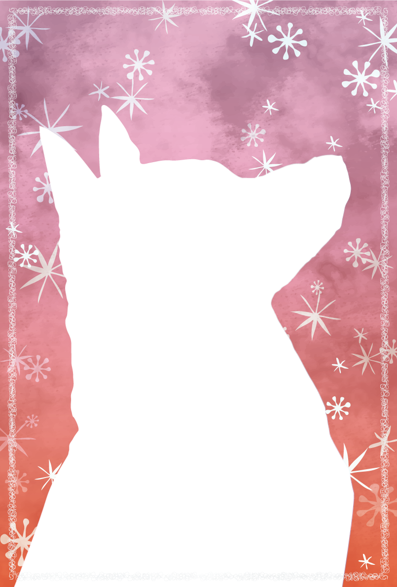 かっこいい犬(白シルエット)背景(縦)無料イラスト82261に写真・文字を入れる