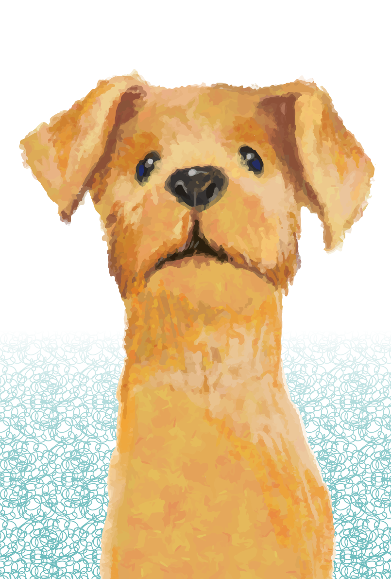 かわいい犬(首の長い・伸ばす)背景(縦)無料イラスト82266に写真・文字を入れる