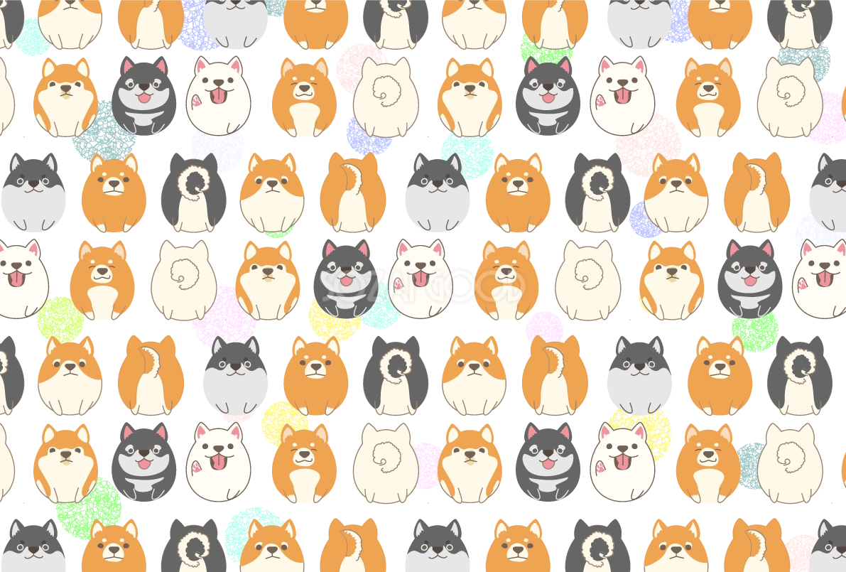 柴犬柄の背景無料イラスト82514