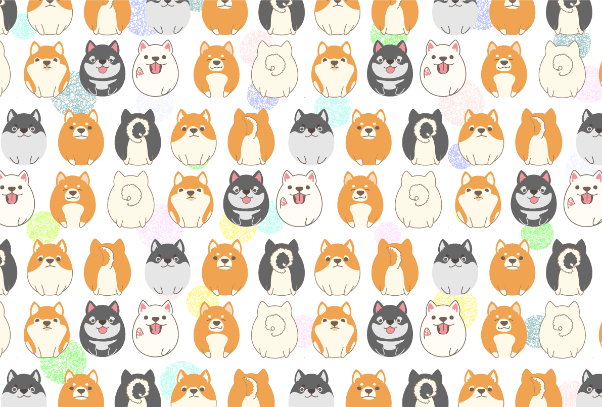 柴犬柄の背景無料イラスト82514に写真・文字を入れる