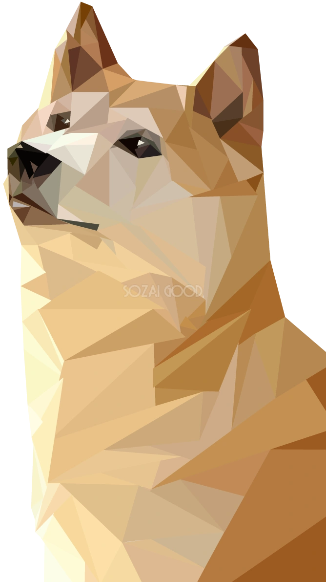 柴犬のポリゴン かっこいい無料イラスト82527