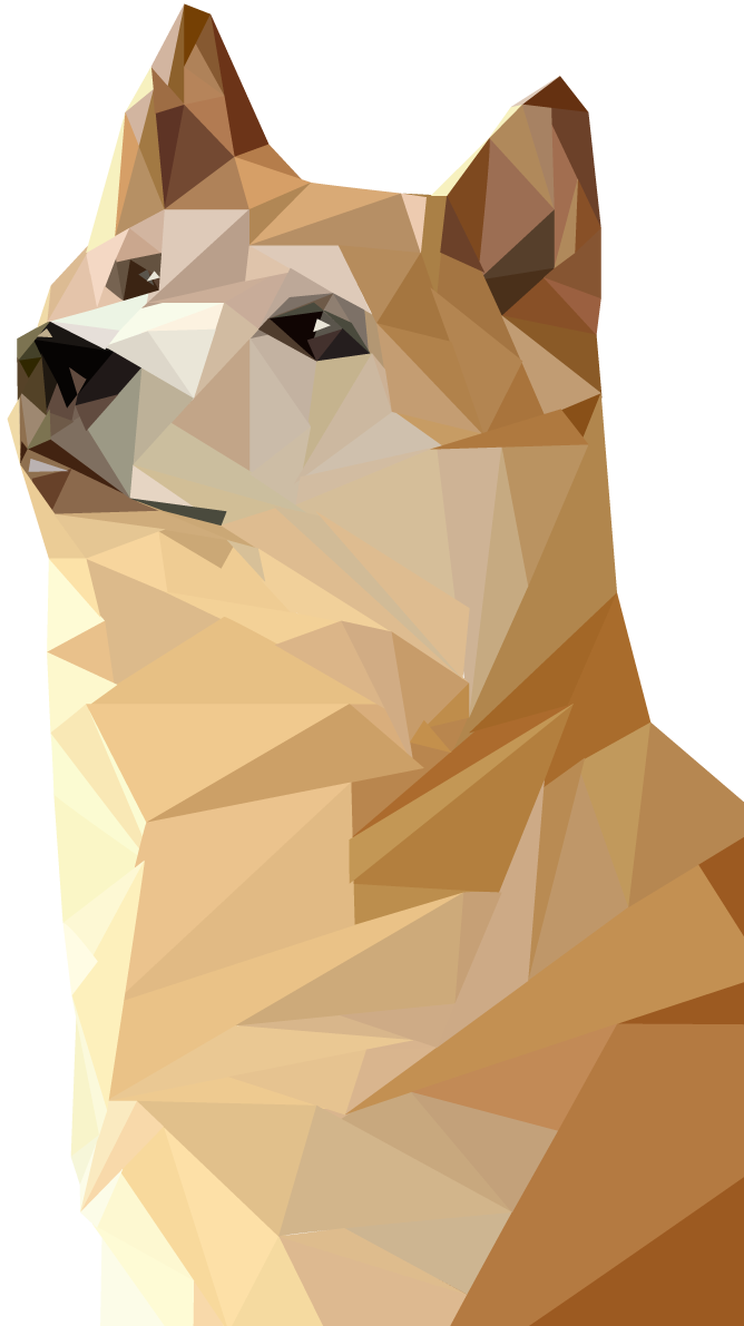 柴犬のポリゴン かっこいい無料イラスト82527に写真・文字を入れる