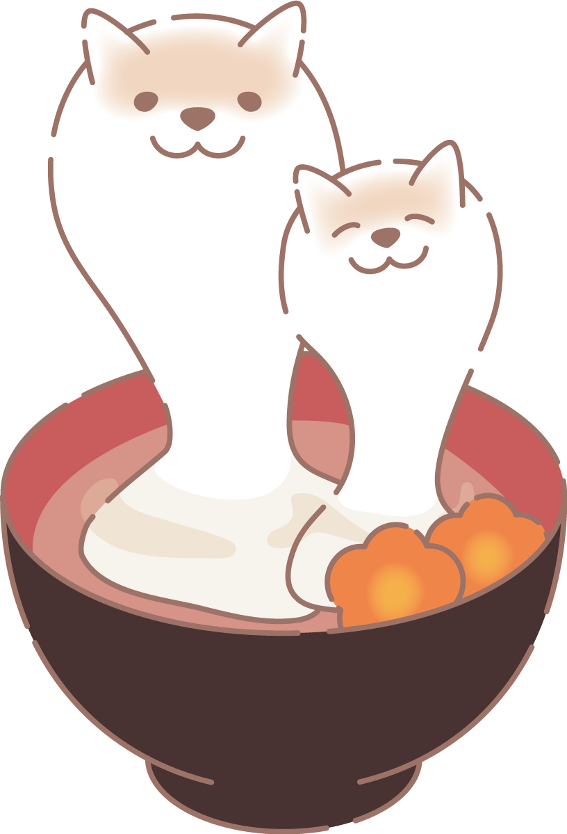 お雑煮犬の無料イラスト82531に写真・文字を入れる