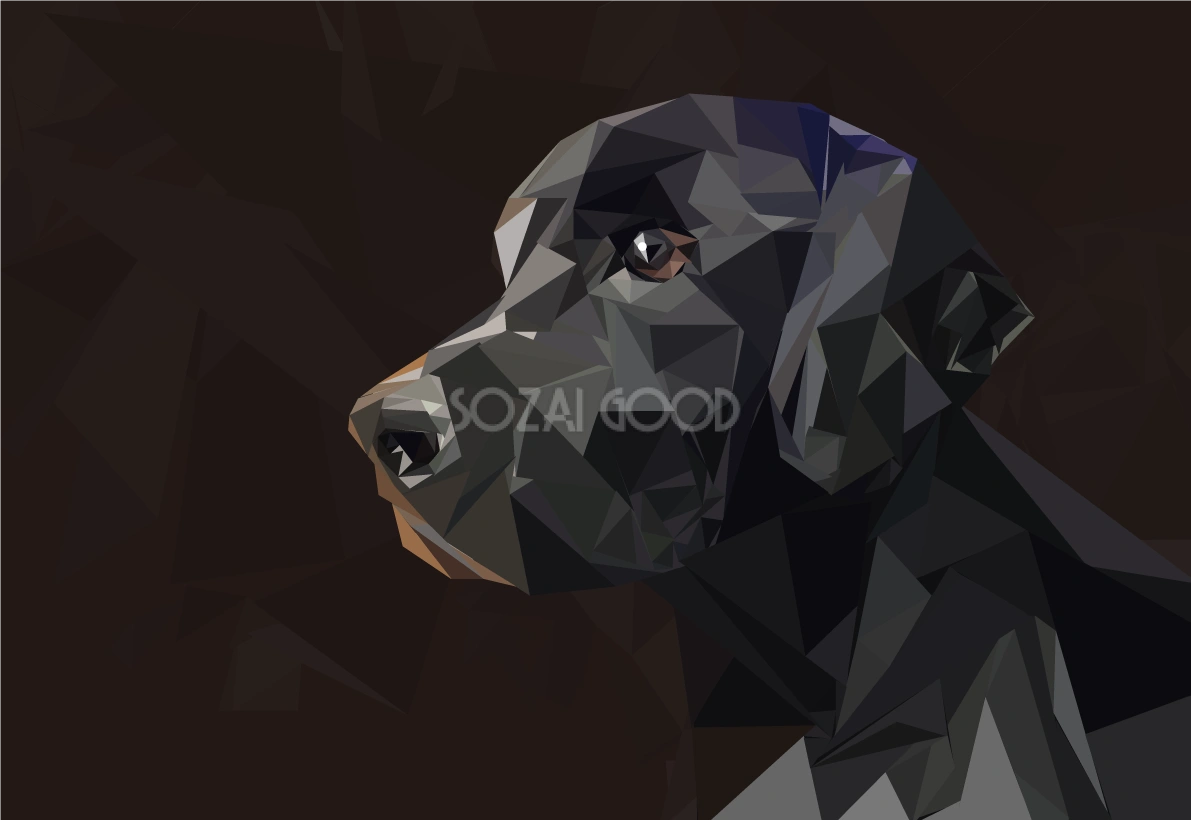 かっこいい黒い犬の背景無料イラスト82536