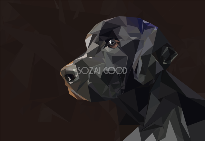 かっこいい黒い犬の背景無料イラスト536 素材good