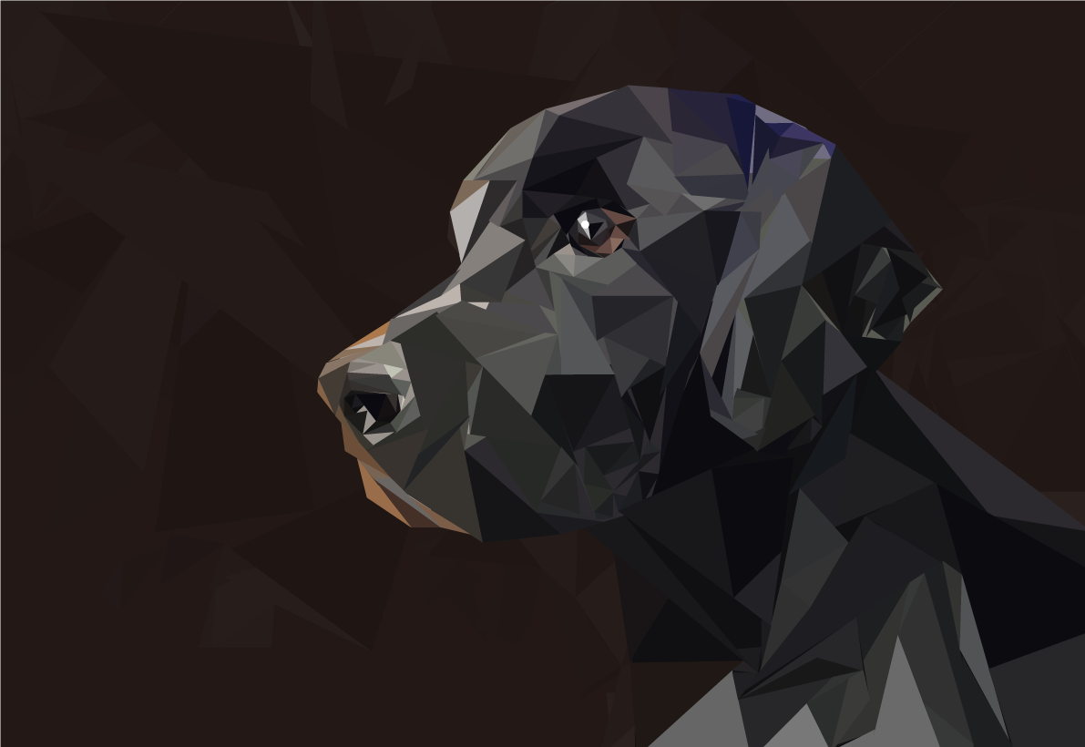 かっこいい黒い犬の背景無料イラスト82536に写真・文字を入れる