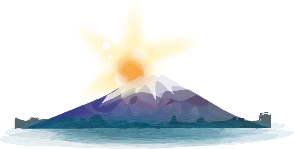 朝日と富士山シルエット 無料イラスト82676に写真・文字を入れる